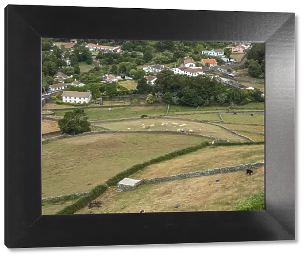 Landscape and villages in the south of the Terceira Island, Azores, Portugal