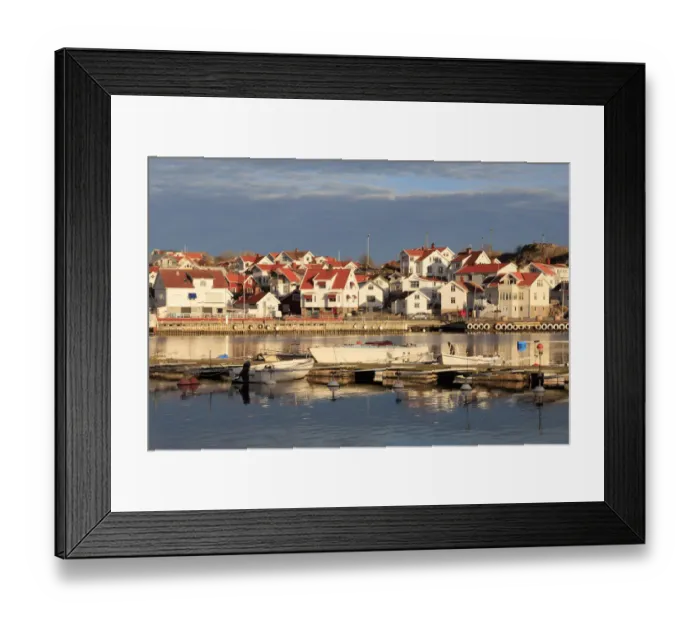 Framed Print : Sweden, Bohuslan, Island of Tjorn. Views over Skarhamn fishing villages rooftops Framed Print : Sweden, Bohuslan, Island of Tjorn. Views over Skarhamn fishing villages rooftops
