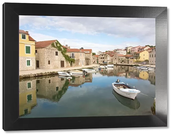 Croatia, Hvar Island, Vrboska. Known as Little Venice for its canals and bridges