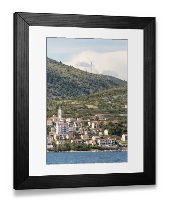 Framed Print : Croatia. Seget Vranjica on Dalmatian Coast near Trogir. Windmill turbine Framed Print : Croatia. Seget Vranjica on Dalmatian Coast near Trogir. Windmill turbine