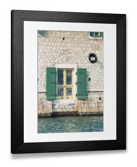 Framed Print : Croatia. Detail of defense tower in Marina Agana Framed Print : Croatia. Detail of defense tower in Marina Agana
