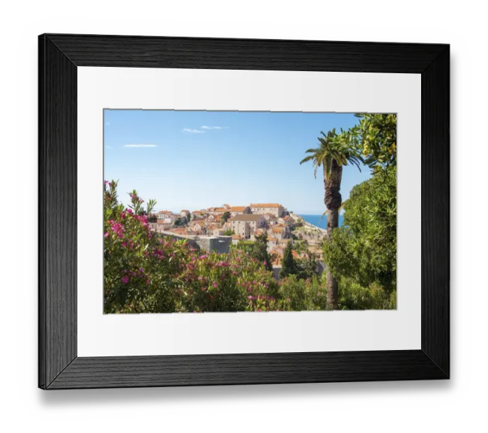 Framed Print : Croatia, Dubrovnik. View from hill above walled city Framed Print : Croatia, Dubrovnik. View from hill above walled city
