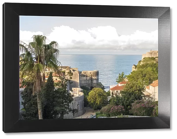 Croatia, Dubrovnik. Walled old city and Fort St. Lawrence. Adriatic