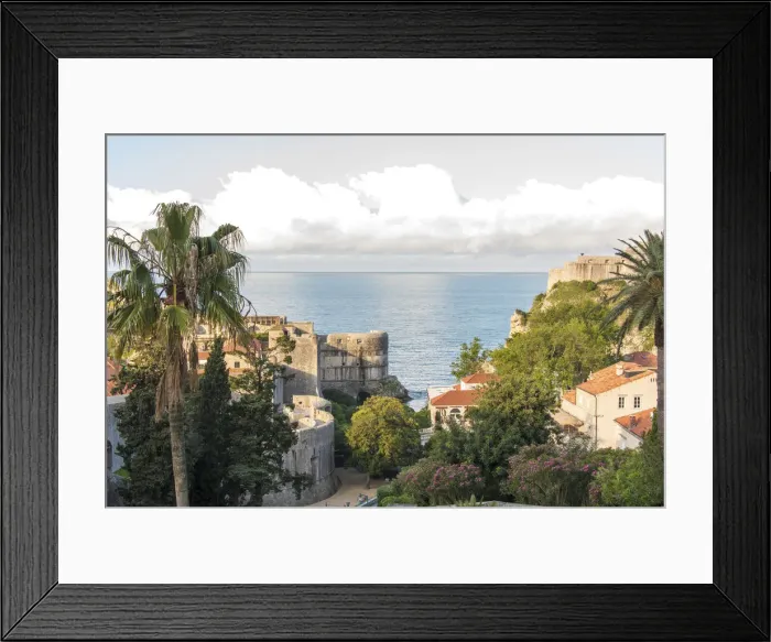 Framed Print : Croatia, Dubrovnik. Walled old city and Fort St. Lawrence. Adriatic