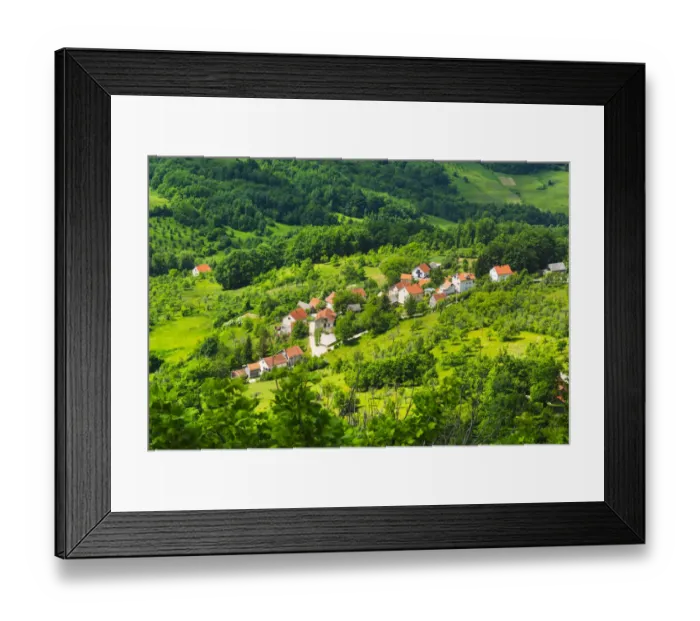 Framed Print : Village in the mountain, Central Bosnia Framed Print : Village in the mountain, Central Bosnia