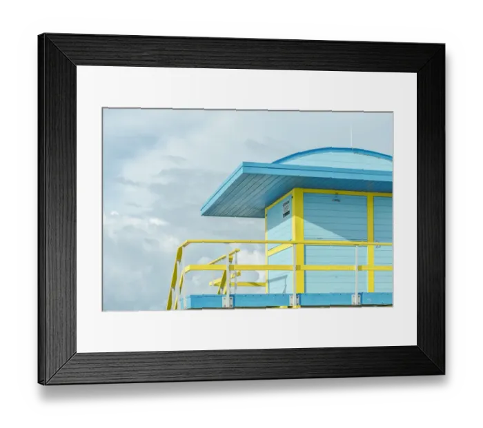Framed Print : USA, Florida, Miami Beach. Colorful lifeguard station