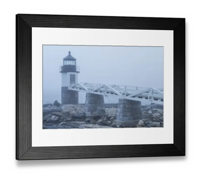Framed Print : USA, Maine, Port Clyde. Marshall Point Lighthouse in the fog Framed Print : USA, Maine, Port Clyde. Marshall Point Lighthouse in the fog