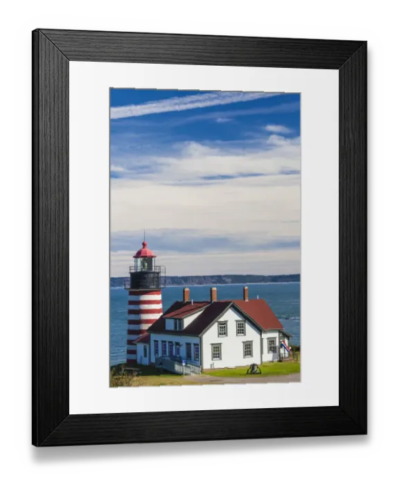 Framed Print : USA, Maine, Lubec. West Quoddy Head Light Framed Print : USA, Maine, Lubec. West Quoddy Head Light