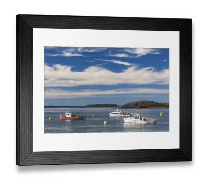 Framed Print : USA, Maine, Lubec. Fishing boats in Lubec Harbor
