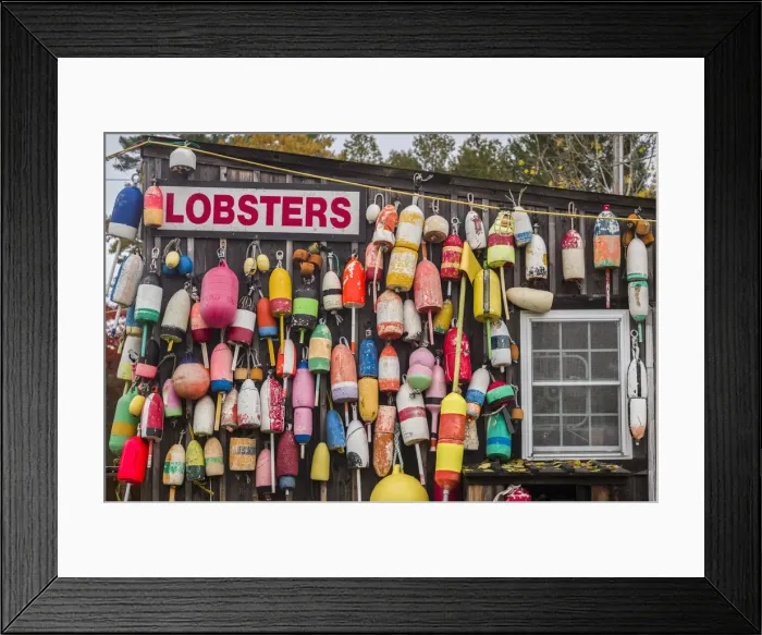 Framed Print : USA, Maine, Mt. Desert Island. Eden, traditional lobster shack seafood restaurant during