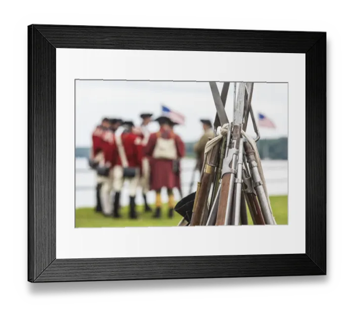 Framed Print : USA, Massachusetts, Cape Ann, Gloucester. Re-enactors of the Battle of Gloucester
