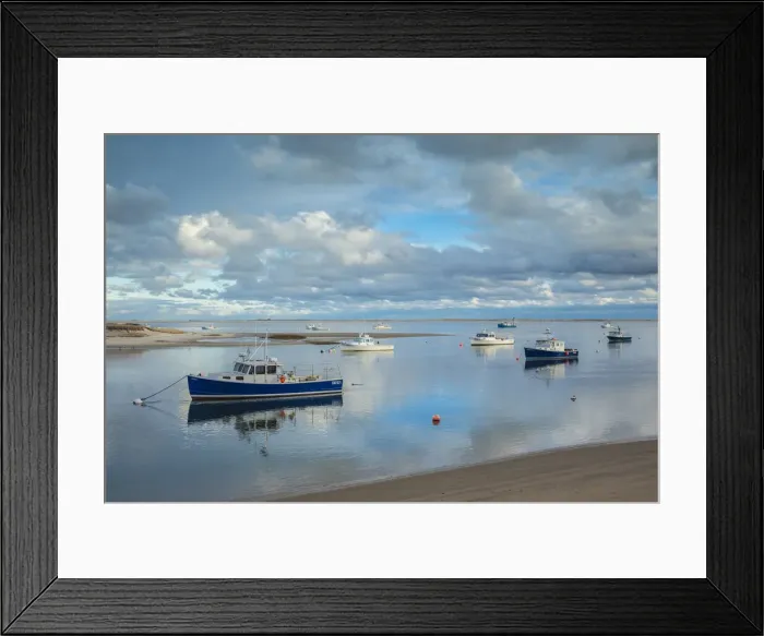 Framed Print : USA, Massachusetts, Cape Cod, Chatham. Chatham Harbor at dusk