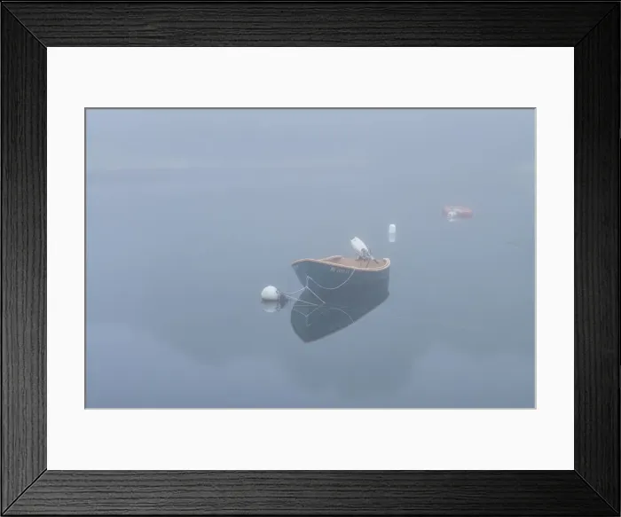 Framed Print : USA, Massachusetts, Cape Ann, Gloucester. Annisquam Harbor, boats in fog Framed Print : USA, Massachusetts, Cape Ann, Gloucester. Annisquam Harbor, boats in fog