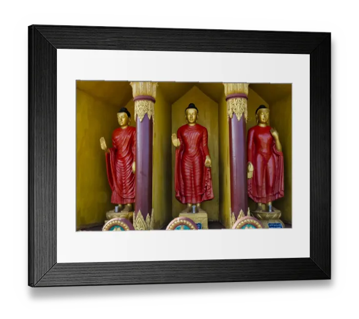 Framed Print : Buddhist statues in Golden Temple, the largest Theravada Buddhist temple in Bangladesh Framed Print : Buddhist statues in Golden Temple, the largest Theravada Buddhist temple in Bangladesh