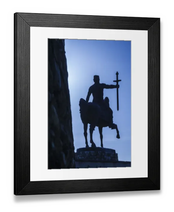 Framed Print : Georgia, Kakheti, Telavi. Statue of King Erekle II