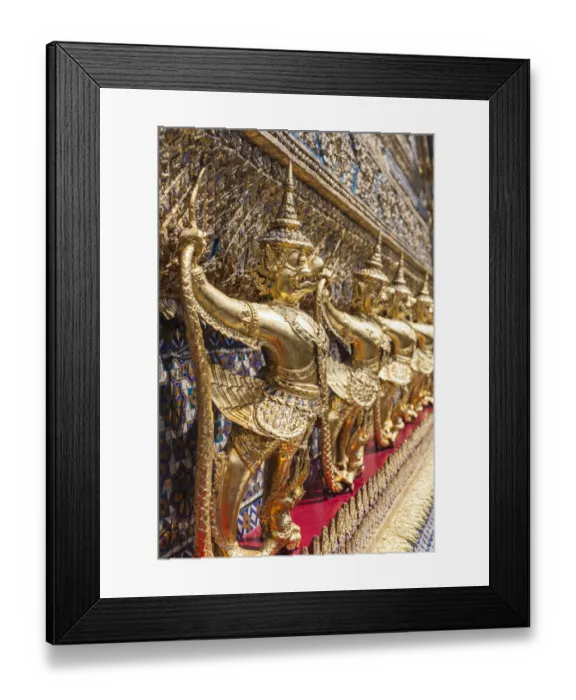 Framed Print : Thailand, Bangkok. Ko Ratanakosin, Wat Phra Kaew, Temple of the Golden Buddha detail