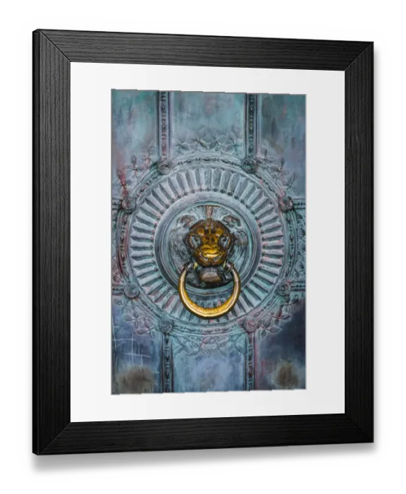 Framed Print : France, Paris, bronze door knocker