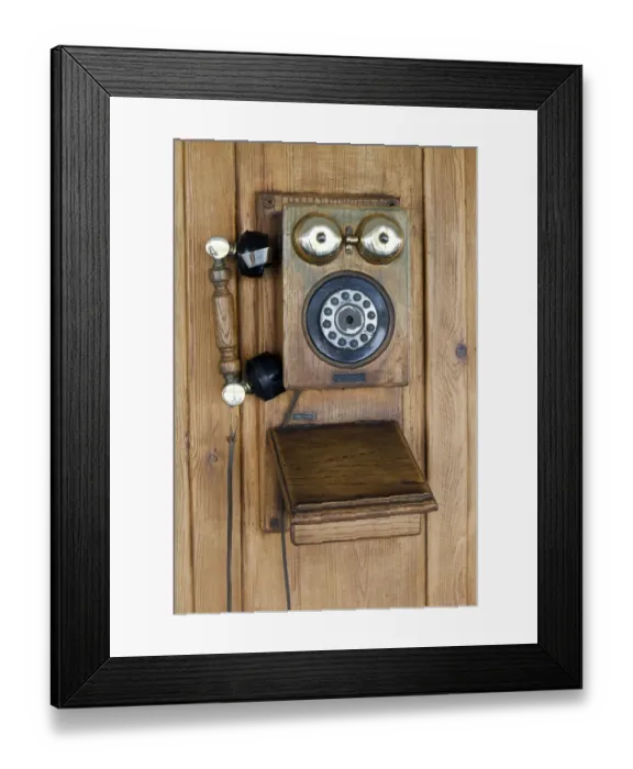 Framed Print : Old fashioned wall phone, Egypt