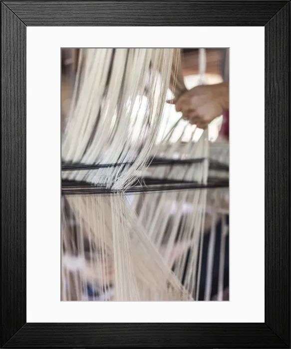 Framed Print : Laos, Vientiane. Traditional Lao textile loom Framed Print : Laos, Vientiane. Traditional Lao textile loom