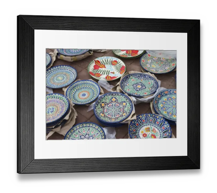 Framed Print : Colorful porcelain plates, Astana, Kazakhstan Framed Print : Colorful porcelain plates, Astana, Kazakhstan