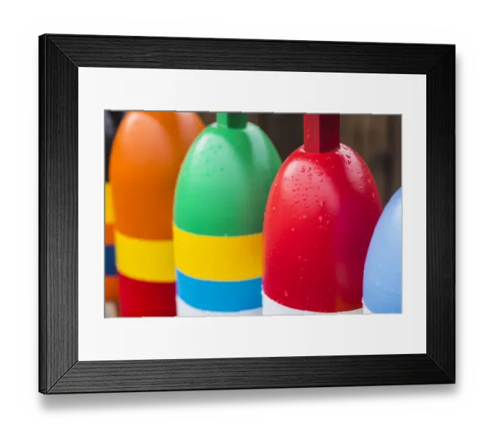Framed Print : USA, Maine Cape Neddick. New lobster buoys for sale Framed Print : USA, Maine Cape Neddick. New lobster buoys for sale