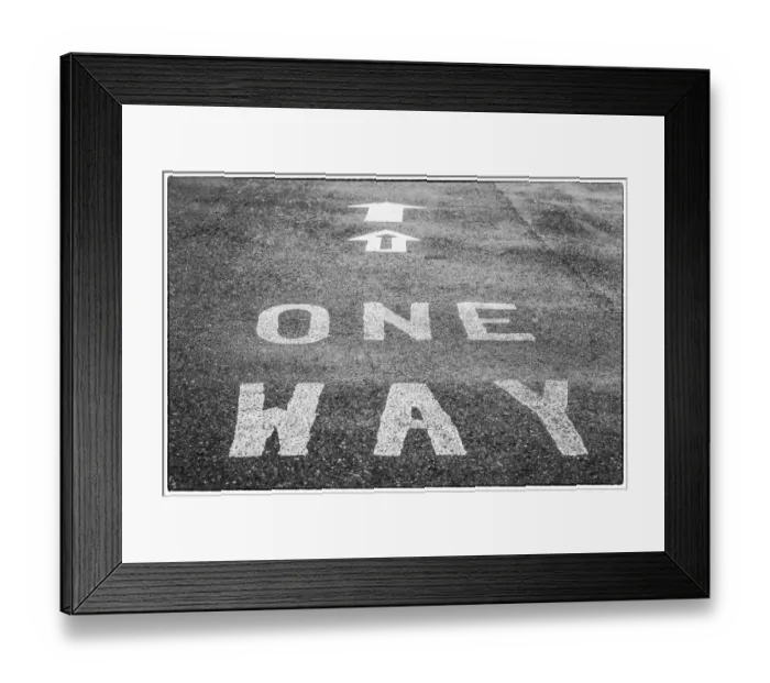 Framed Print : USA, Maine, Mt. Desert Island, Bernard. One-way road sign Framed Print : USA, Maine, Mt. Desert Island, Bernard. One-way road sign