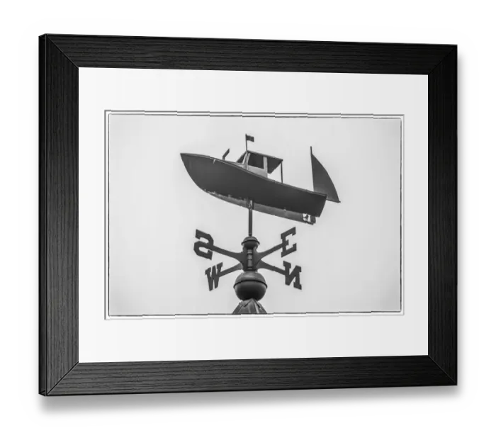 Framed Print : USA, Maine, Mt. Desert Island, Bernard. Lobster boat weather vane Framed Print : USA, Maine, Mt. Desert Island, Bernard. Lobster boat weather vane