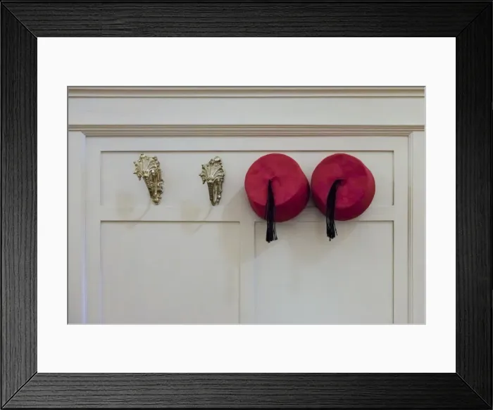 Framed Print : Fez hats. Winter Palace Hotel. Luxor, Egypt