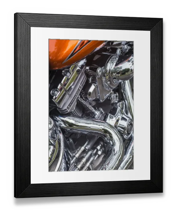 Framed Print : USA, Massachusetts, Essex. Motorcycle engine detail Framed Print : USA, Massachusetts, Essex. Motorcycle engine detail