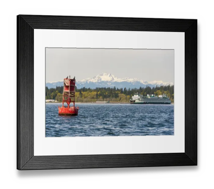 Framed Print : USA, Washington State, Puget Sound. Washington State ferry Bremerton to Seattle in Rich