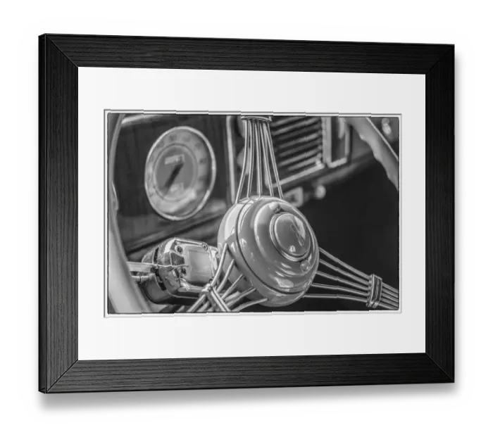Framed Print : USA, Massachusetts, Essex. Interior detail of antique cars, 1940 s-era steering wheel Framed Print : USA, Massachusetts, Essex. Interior detail of antique cars, 1940 s-era steering wheel