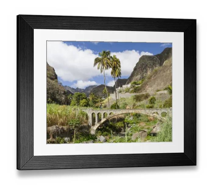 Framed Print : Harvesting sugarcane. Valley Ribeira do Paul on the island Santo Antao, Cape Verde