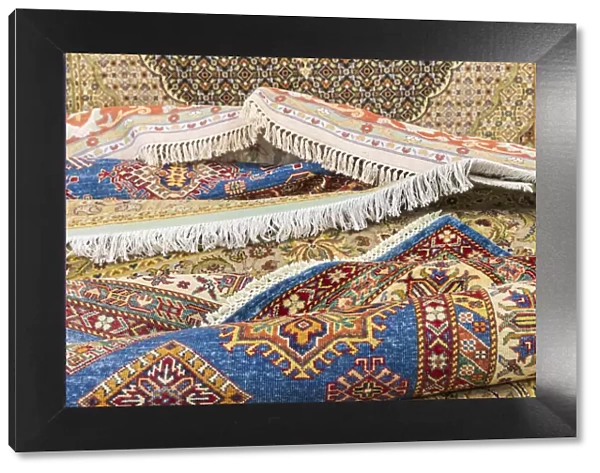 Africa, Egypt, Cairo, Giza. Rugs for purchase a at rug and tapestry weaving school