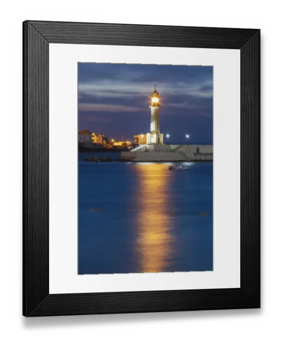 Framed Print : Africa, Egypt, Alexandria. Lighthouse in the harbor at Alexandria