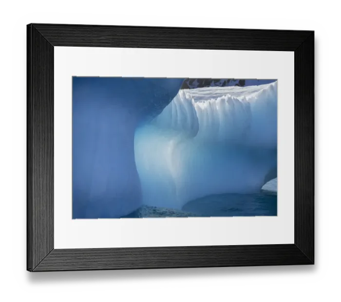 Framed Print : Antarctica, South Georgia Island, Gold Harbor. Blue iceberg close-up