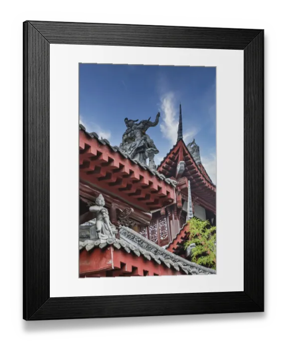 Framed Print : Asia, China, Sichuan Province, Cheng Du, Temple Rooftop Framed Print : Asia, China, Sichuan Province, Cheng Du, Temple Rooftop