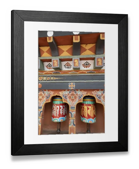 Framed Print : Bhutan. Colorful prayer wheels Framed Print : Bhutan. Colorful prayer wheels