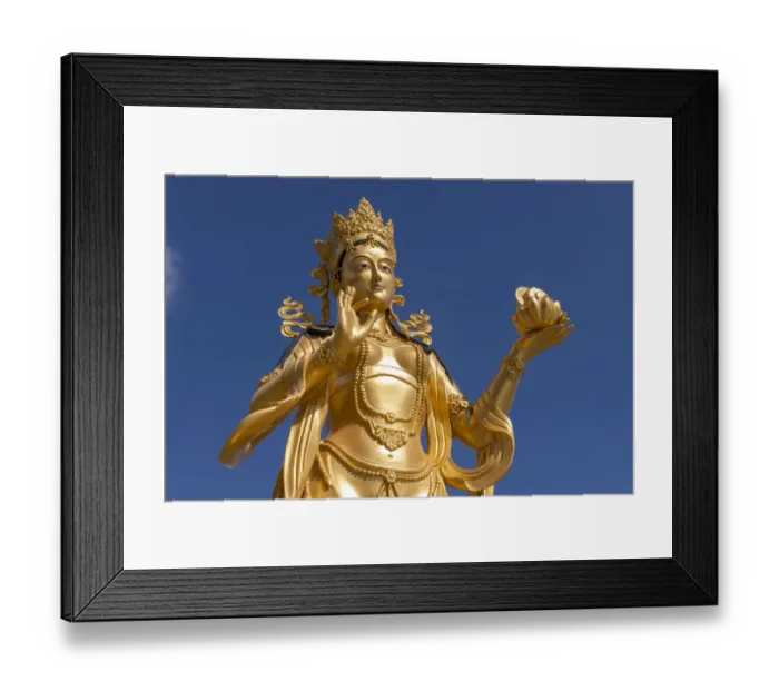 Framed Print : Bhutan, Thimphu. Kuensel Phodrang, aka Buddha Point, Golden Bodhisattva statue