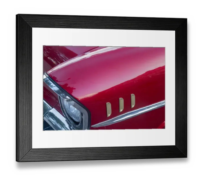 Framed Print : Detail of red 57 Chevrolet Bel Air in Habana, Havana, Cuba