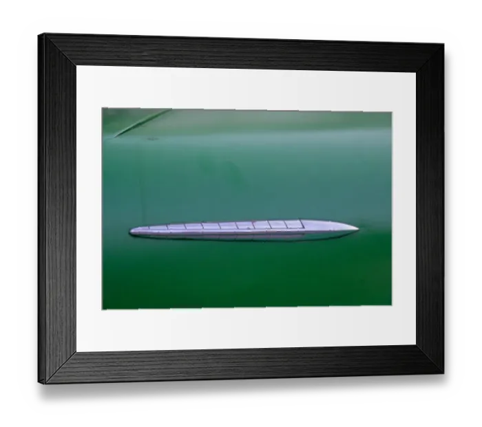Framed Print : Detail of green classic American Pontiac car in Habana, Havana, Cuba