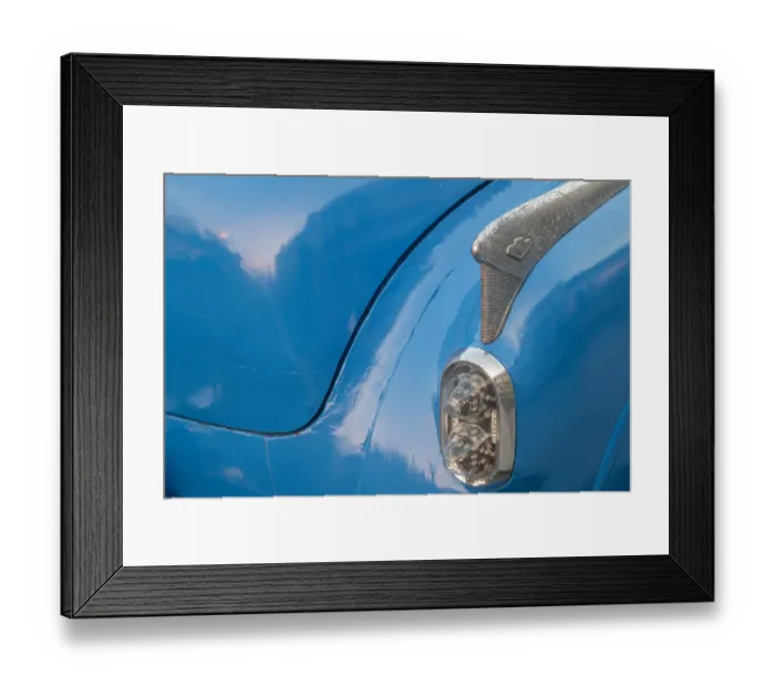Framed Print : Detail of trunk and rear fender on blue classic American Buick car in Habana, Havana Framed Print : Detail of trunk and rear fender on blue classic American Buick car in Habana, Havana