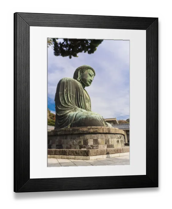 Framed Print : The Daibutsu, or big buddha, of the Buddhist Temple in Kamakura, Japan