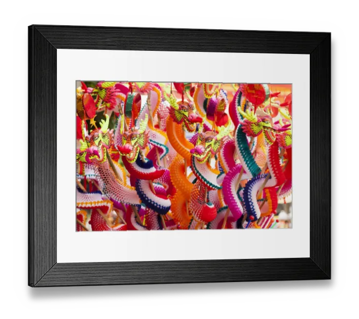 Framed Print : Thailand, Bangkok, Chinatown. Paper dragons for sale