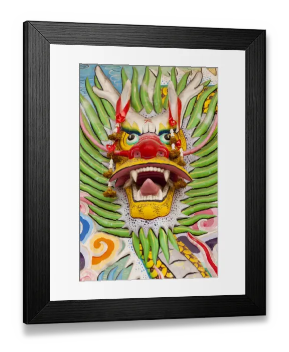 Framed Print : Thailand, Chonburi Province, Khao Sam Muk Shrine. Dragon head sculpture Framed Print : Thailand, Chonburi Province, Khao Sam Muk Shrine. Dragon head sculpture