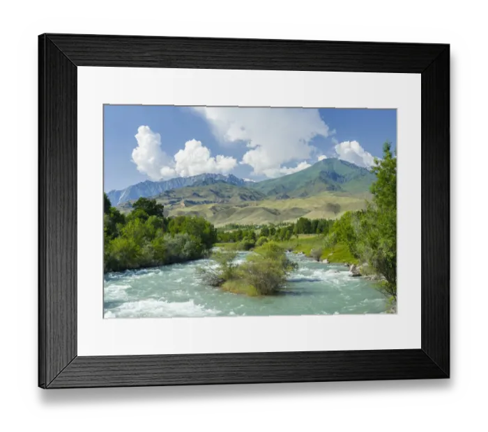 Framed Print : Landscape near Toktogul close to Tien Shan Highway, connecting Bishkek with Osh Framed Print : Landscape near Toktogul close to Tien Shan Highway, connecting Bishkek with Osh