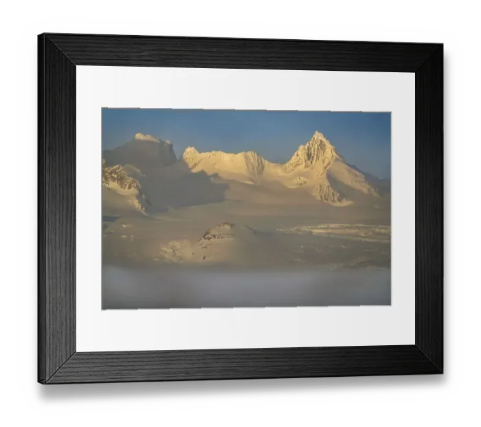 Framed Print : Antarctica, South Georgia Island. Sunset on snow-covered mountains glaciers Framed Print : Antarctica, South Georgia Island. Sunset on snow-covered mountains glaciers
