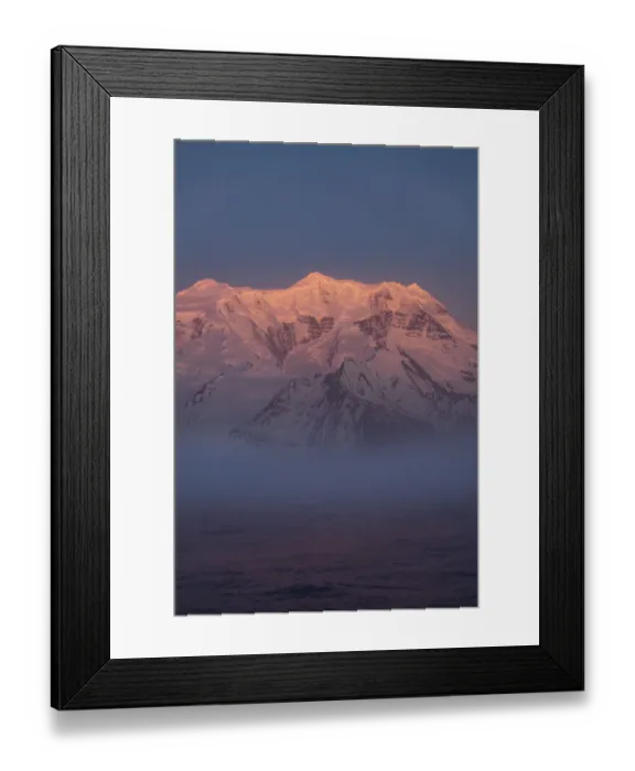 Framed Print : Antarctica, South Georgia Island. Panoramic of sunset on Mt. Paget