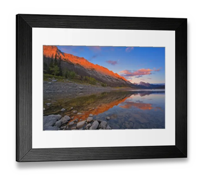 Framed Print : Canada, Alberta, Jasper National Park. Sunset on Medicine Lake Framed Print : Canada, Alberta, Jasper National Park. Sunset on Medicine Lake