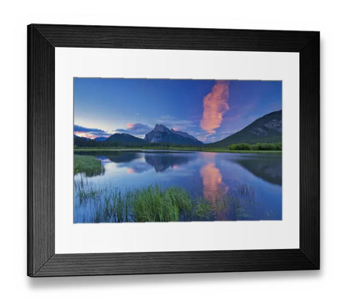 Framed Print : Canada, Alberta, Banff National Park. Cloud reflected in lake at sunrise