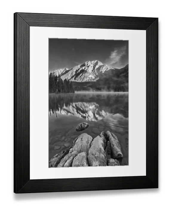 Framed Print : Canada, Alberta, Jasper National Park. Pyramid Mountain reflected in Pyramid Lake